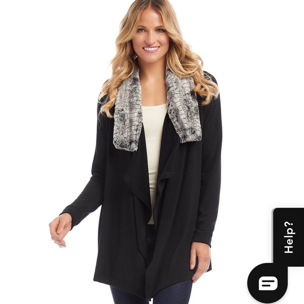 Karen Kane Wild Style Faux Fur Open Cardigan WOW!